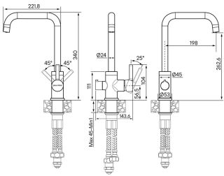 Смеситель для кухни Paulmark Logas Lo213021-GM воронёная сталь